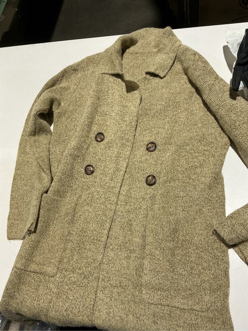 Condition photo showing Good Condition for cicibird women fall long cardigan sweater trendy knit jacket coat dressy blazer coatigan small b wheat