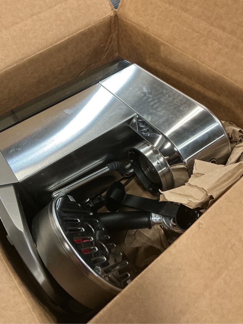 Condition photo showing Good Condition for De'Longhi Dedica Duo Compact Espresso Machine - Cold Brew Coffee Maker with Milk Frother Wand- for Espresso, Hot & Iced Coffee, Cappuccinos, Lattes & Home Barista Brewing, Stainless Steel