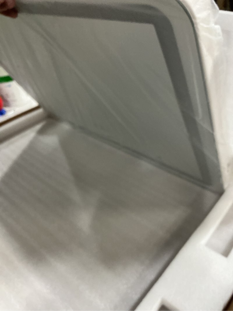 Condition photo showing New/Like New for 23" x 18" Vanity Mirror with Lights, Led Lighted Makeup Mirror with 3 Color Dimmable Lights, Touch Control, USB Charging Port, Gifts for Women Wife Teengirls White 23"L x 18"W