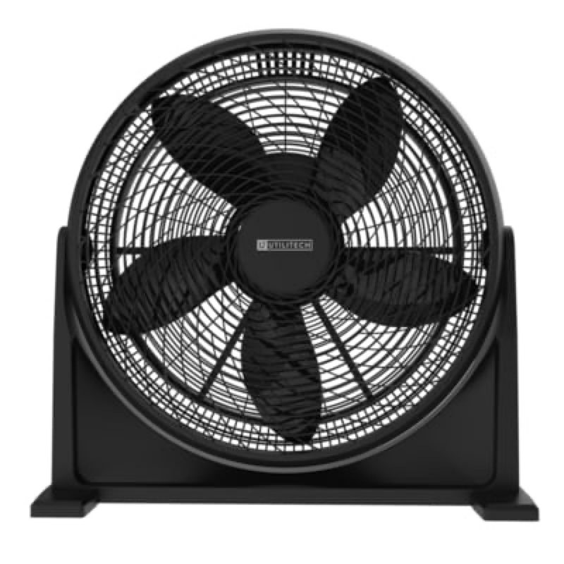 utilitech 20-in high velocity indoor floor fan, in black