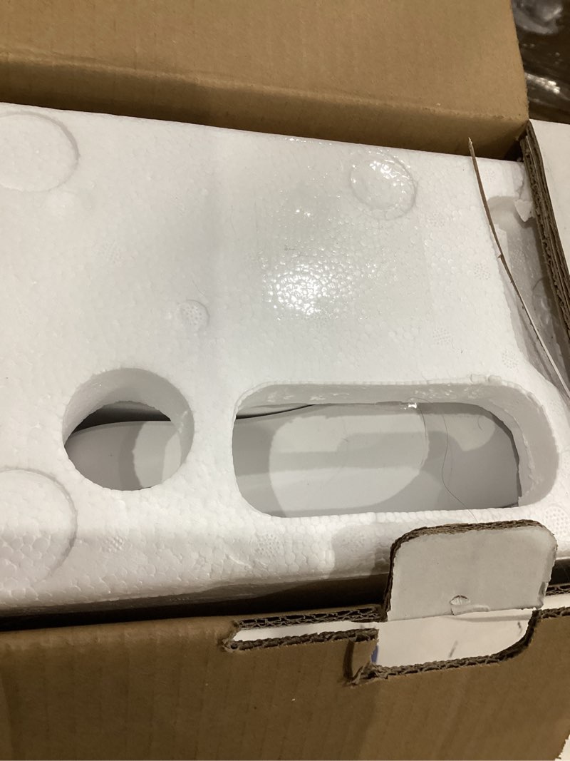 Condition photo showing As Is for LEIVI Electric Bidet Toilet Seat with Wireless Remote and Side Panel, Multiple Spray Modes, Adjustable Heated Seat, Warm Water and Air Dryer, Auto LED Nightlight, Elongated White Oval