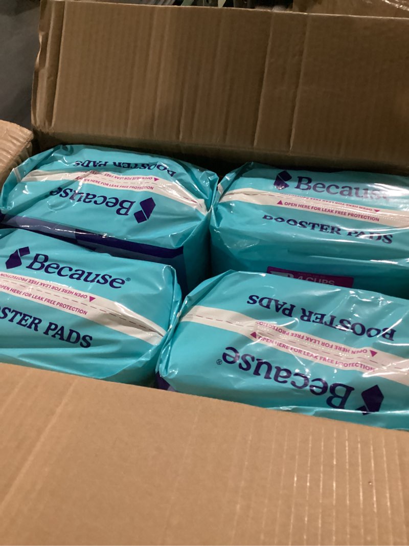 Condition photo showing New/Like New for Because Overnight Booster Pads Fit All Adult Diapers, Helps Keep Your Adult Diaper Active All Night, Adds 4 Cups to Incontinence Underwear, Extra Absorbency, 45 Count