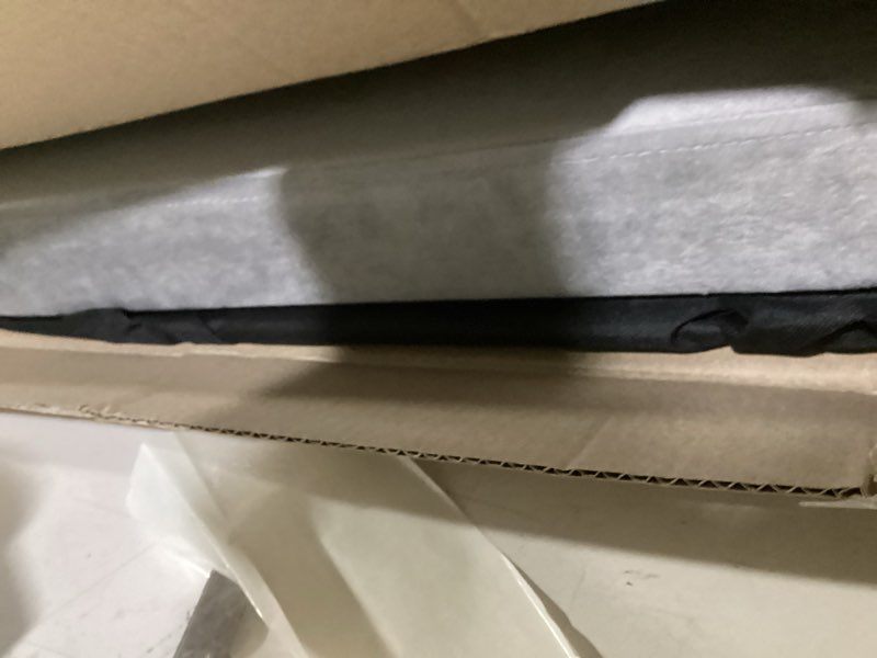Condition photo showing As Is for glaxyfur oval storage ottoman bench, velvet foot rest, 30 inch folding chest for living room, bedroom, grey grey 30"d x 15"w x 15"h
