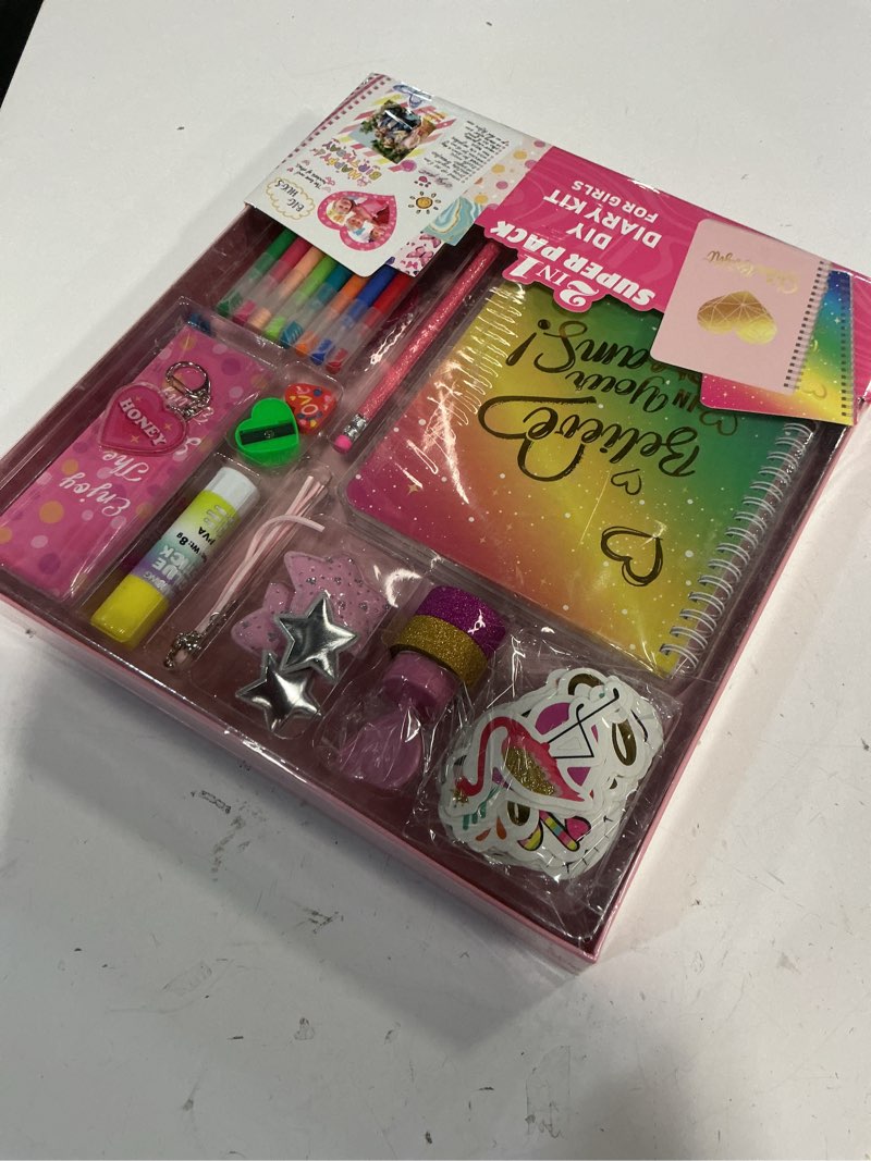 Condition photo showing New/Like New for Axirata 2-Pack DIY Journal Kit for Girls, Journal Set for Tween & Teen Girl 6-8-14 Year Old, Scrapbook & Diary Supplies Toy Set, Art & Crafts Stationery Kit Birthday Christmas Ideal Gift for Girls