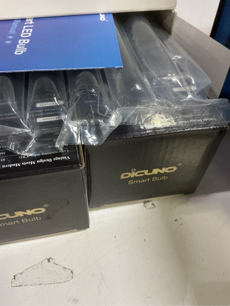 Condition photo showing New/Like New for DiCUNO Smart Edison Bulbs ST19, Color Changing WiFi Smart Light Bulb, 2700K-6500K Tunable via App, ST58 Edison Bulb, Compatible with Alexa & Google Home, 5W (50 Watt Equivalent), 500lm, 2-Pack