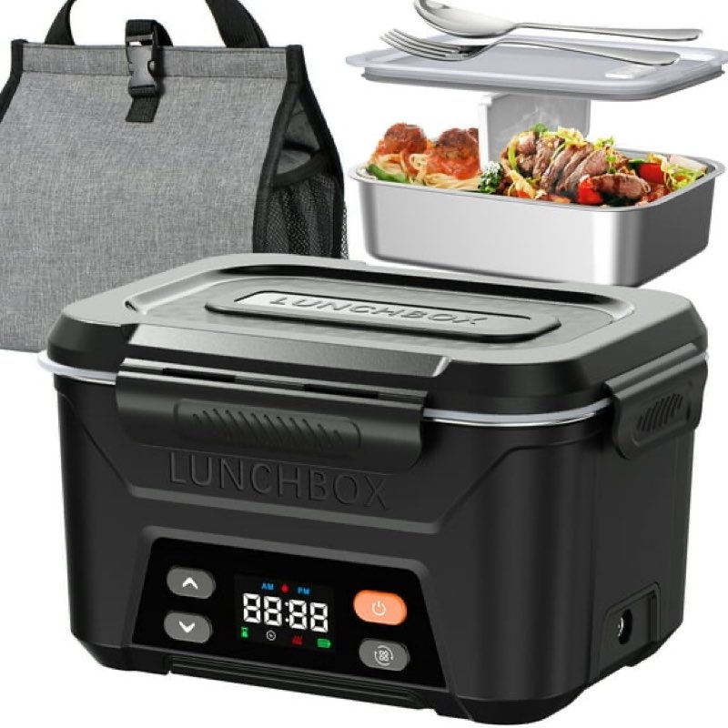cordless electric battery heated lunch box for men,adults wireless lunch box,portable food warmer lu