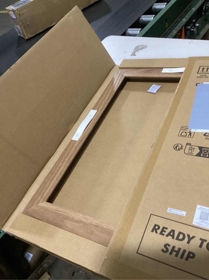 Condition photo showing Good Condition for mcs canvas float frames 16x20 frame, walnut woodgrain for finished canvases, vertical & horizontal wall hanging large with adhesive for canvas paintings (1-pack) 16x20 without mat walnut woodgrain