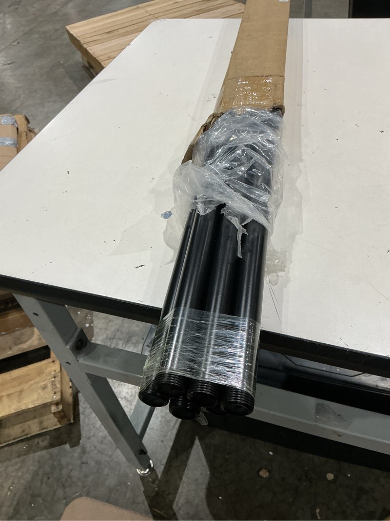 Condition photo showing Good Condition for geilspace 6 pack 3/4" × 42" pre-cut black metal pipe, industrial steel fits standard three quarters inch black threaded pipes and fittings - vintage diy industrial shelving (3/4" × 42") 3/4" × 42" black