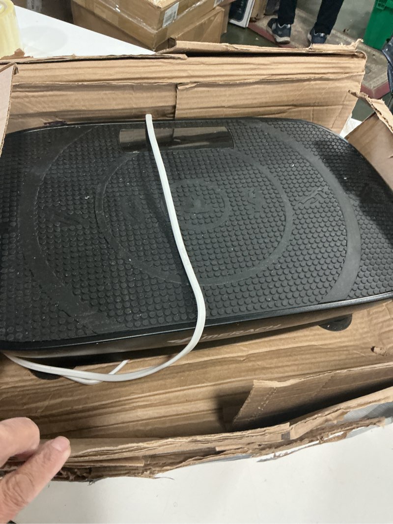 Condition photo showing As Is for MERACH Vibration Plate Exercise Machine, Curved Vibration Plate for Lymphatic Drainage Weight Loss, Vibrating Plate with Real-Time Calorie Tracking on LED Display, Workout Equipment for Home Women Men Black