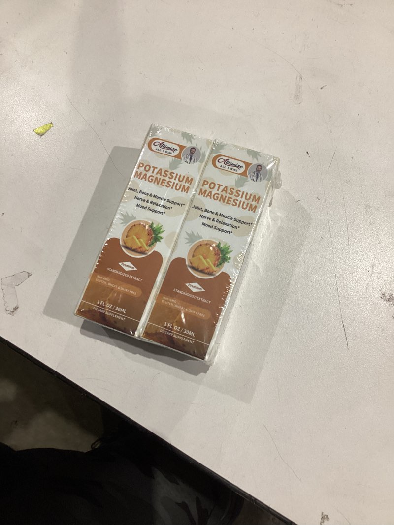 Condition photo showing New/Like New for 2 Pack Potassium Magnesium Supplement Liquid - High Absorption Calm Magnesium Complex 500mg & Potassium 99mg Plus Calcium, Vitamin D3, Zinc for Leg Cramps & Bone & Energy & Immune Support - 2 Fl oz