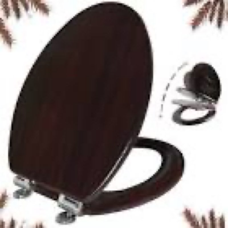 Elongated Toilet Seat Angol Shiold Quiet-Close Molded Wood Toilet Seat with Non-Slip Adjustable Hinges, Anti-Pinch Bumpers, Easy Install & Clean?White, Elongated 18.5''? Elongated 18.5‘’ Black