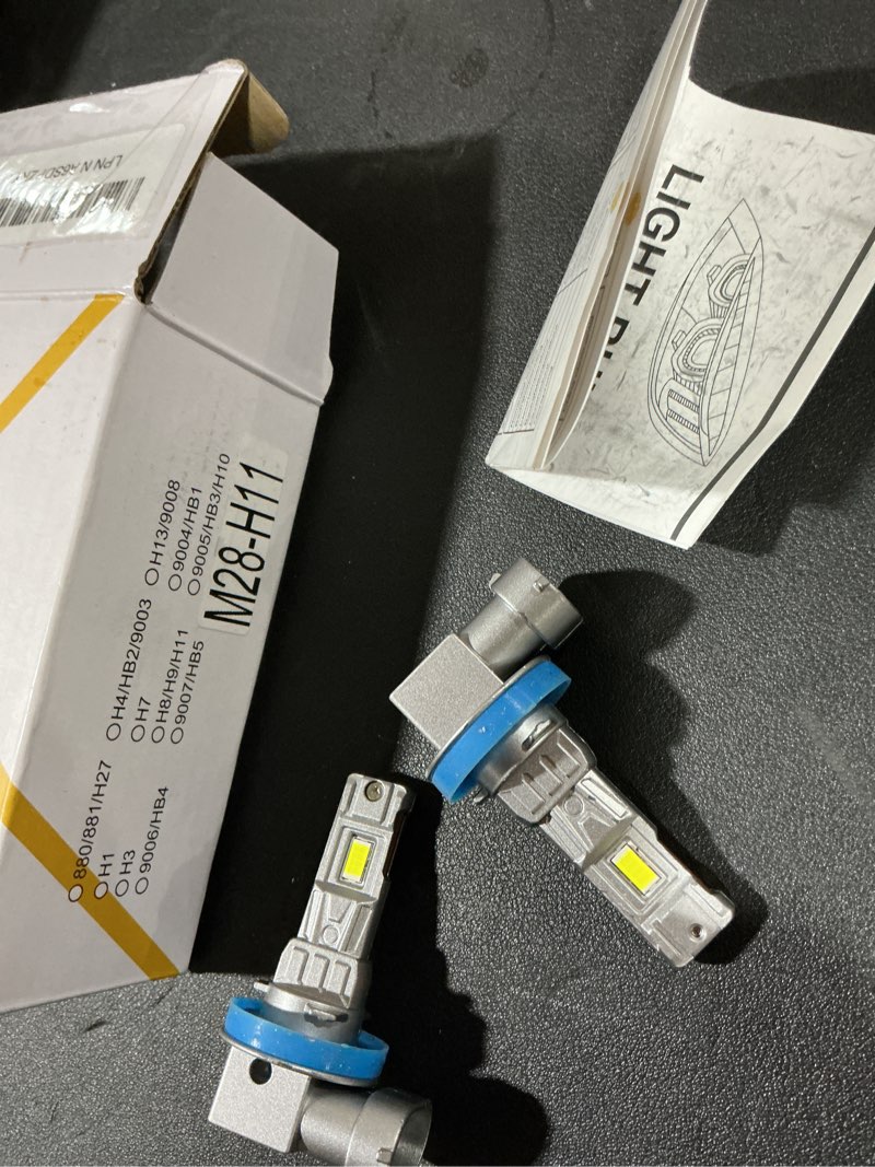 Condition photo showing Good Condition for Fit For 2008-2012 Chevy Malibu Front Light Bulbs Combo, H11 High & H11 Low Beam Bulbs,500% Brightness, 6000K White,IP68, 1:1 Size Plug and play,2 bulbs