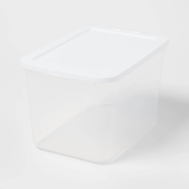 70qt Clear Storage Box with White Lid - Brightroom™ 3 Pack 