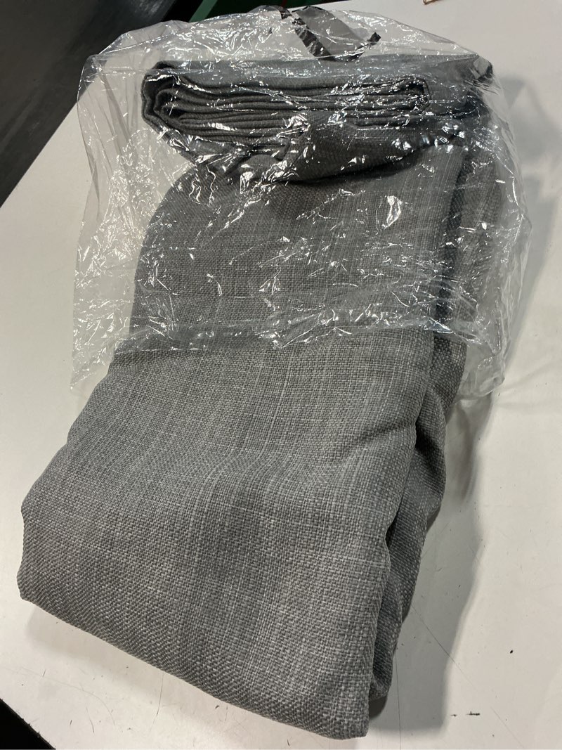 Condition photo showing Good Condition for chyhomenyc light grey curtains 84 inches long 2 panels set, light filtering faux linen textured soft