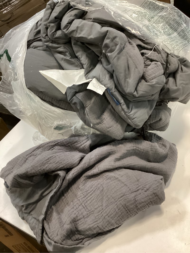 Condition photo showing As Is for PHF Waffle Weave Duvet Cover Set King Size, No Snagging Ultra Soft Luxury Textured Breathable Comforter Cover for All Season 3pcs, Durable Bedding Duvet Set with 2 Pillow Shams, 104"x90", Grey King Grey (No Comforter)