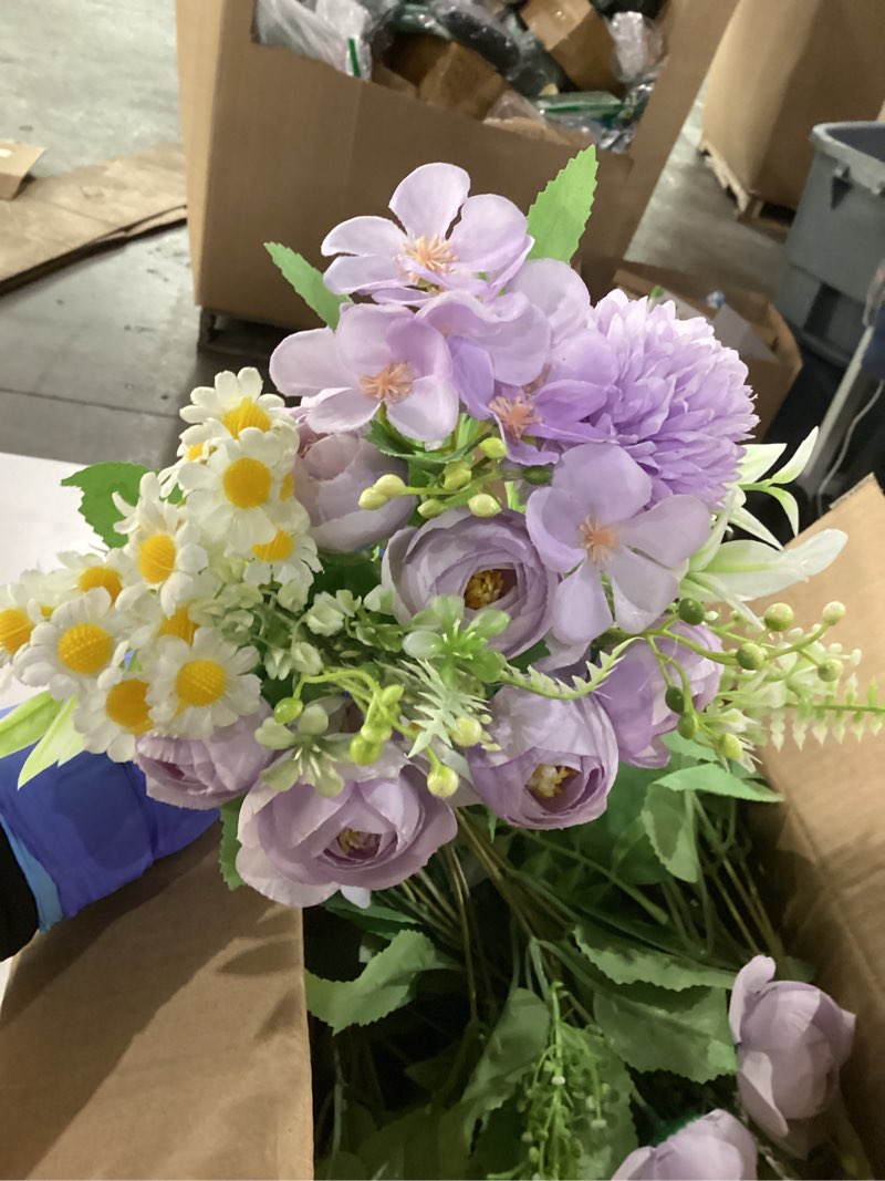 Condition photo showing New/Like New for Similar to ***Crowye 16 Bundles Artificial Peony Silk Flower Hydrangea Fake Peony Bouquet Elegant Faux Flowers with Stems for Wedding Table Centerpiece Party Home DIY Decoration (Purple)