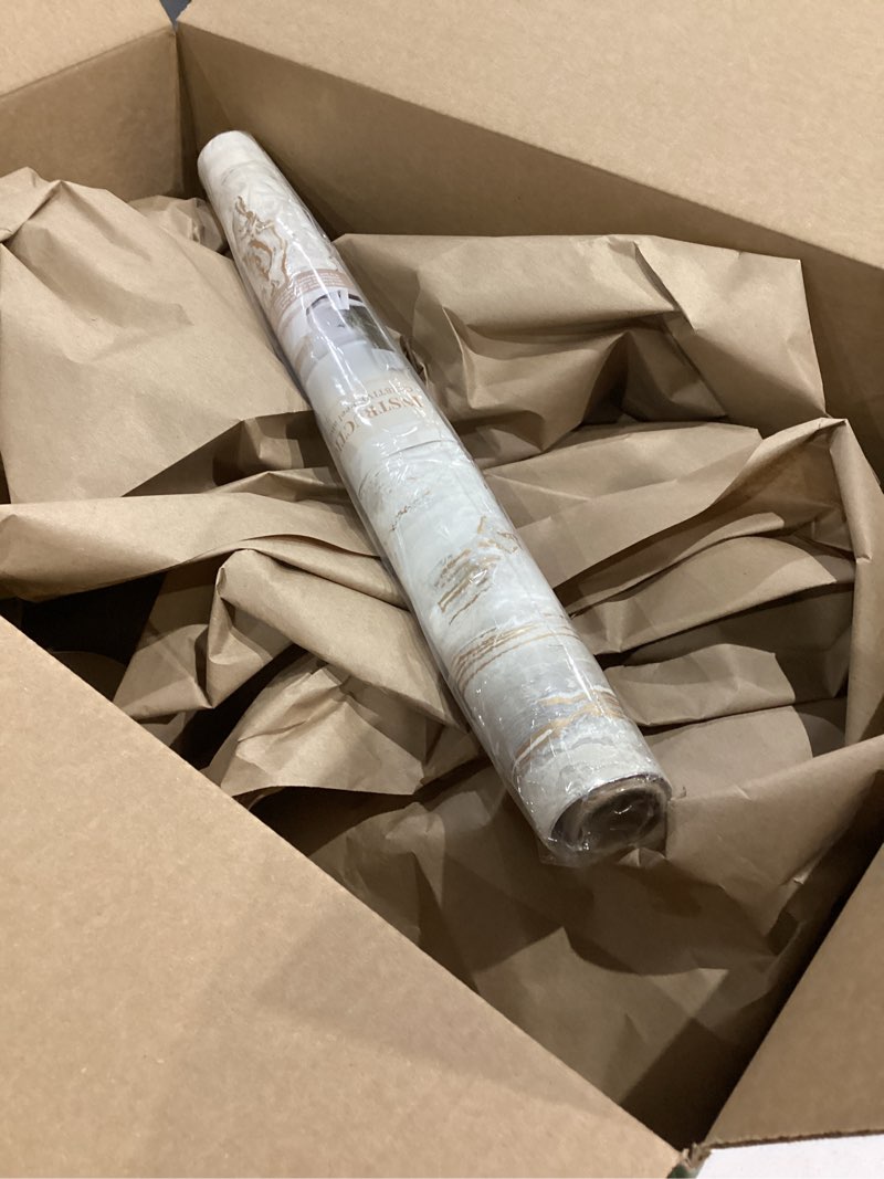 Condition photo showing As Is for cre8tive 24"x118" wide beige gold marble contact paper matte marble wallpaper peel and stick countertops waterproof self adhesive removable renter friendly wallpaper for kitchen cabinets table tops 24" x 118" matte beige gold