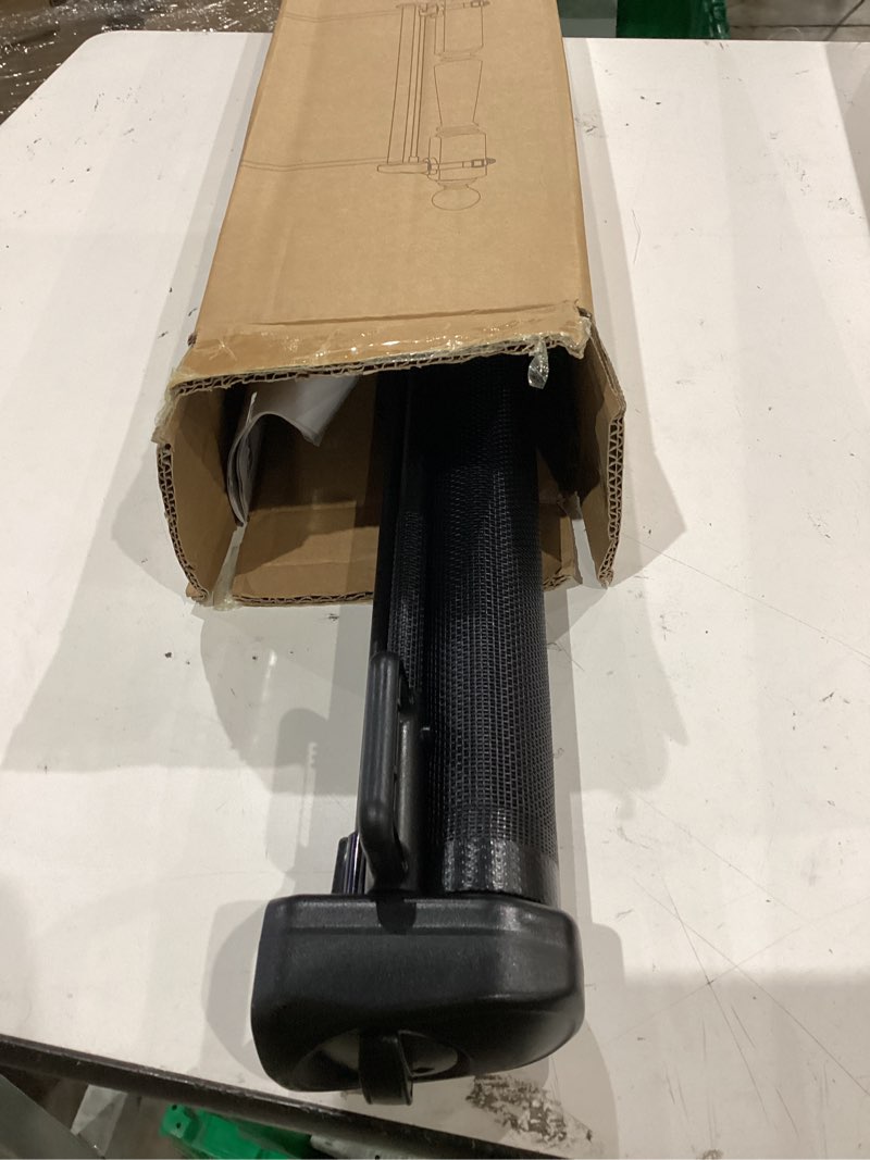 Condition photo showing Good Condition for upgraded retractable baby gates for stairs & banister, mesh dog gate indoor, extends to 55" wide 33" tall, child safety gate for stairway, banister & wall mount (black) black 33" tall x 55" wide