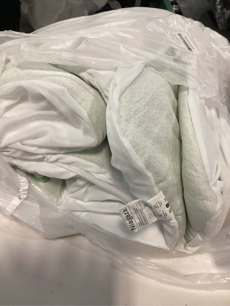 Condition photo showing As Is for Ultra Soft Twin Size Mattress Topper - Viscose Made from Bamboo Pillow Top Mattress Pad for Back Pain Relief - Naturally Cooling for Hot Sleepers, Green Green Twin