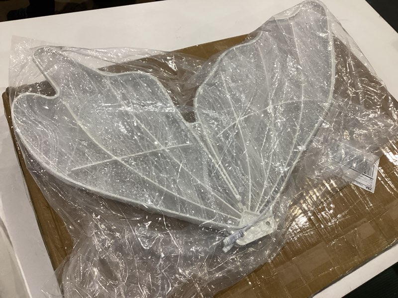 Condition photo showing As Is for 31inch creative butterfly floor lamp - 1pack 80cm wedding romantic hanging decoration lights fixture, white butterfly ceiling light for wedding, party, christmas, adjustable height creative props 31inch/80cm 1