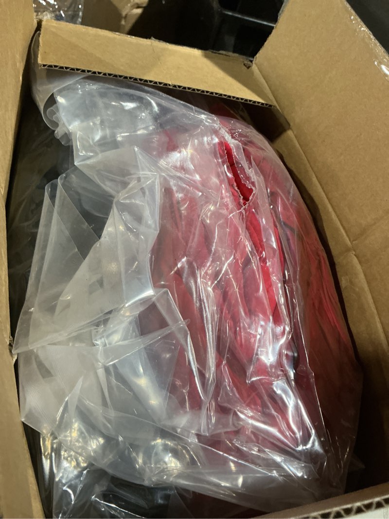 Condition photo showing Good Condition for DOWNCOOL 7 Pieces Red and Black Queen Comforter Set, Pintuck Pinch Pleat Bed in a Bag, Soft Microfiber All Season Bedding Set for Bedroom with Sheets, Pillowcases & Shams