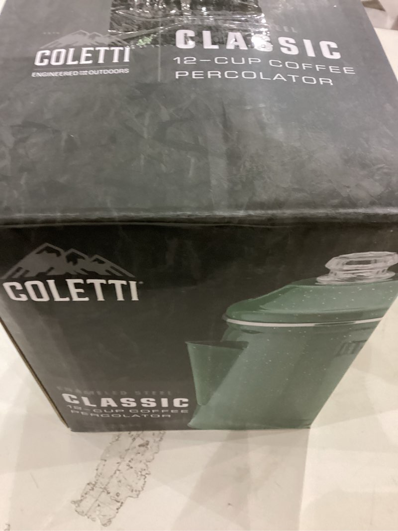 Condition photo showing As Is for 12-cup coffee percolator