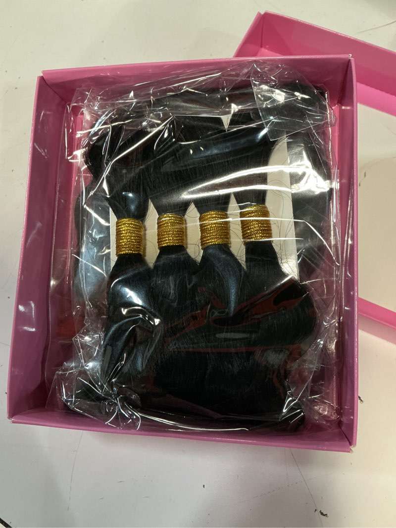Condition photo showing Good Condition for super wave bulk human hair 100% unprocessed brazilian virgin human hair extensions bundles for braiding hair wet and wave micro human hair(1pack-4pcs, 18inch natural black) super wave18 inch natural black