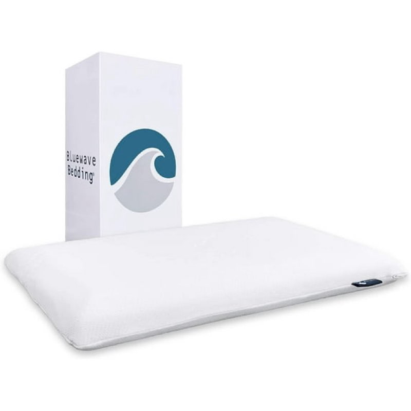 Bluewave Bedding Ultra Slim Gel Memory Foam Standard Pillow- Cooling Technology