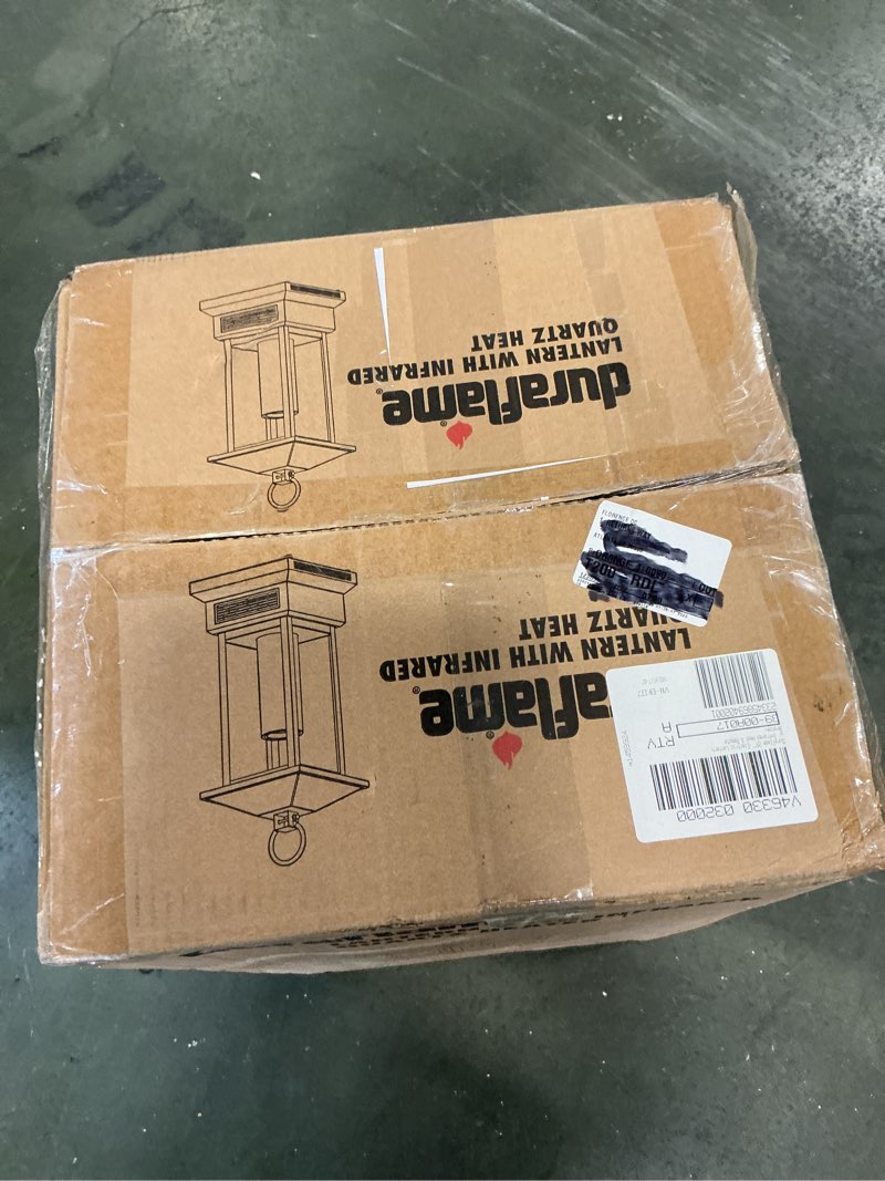 Condition photo showing New/Like New for Duraflame 28\" Electric Infrared Etched Color Changing Lantern Heater (Bronze)