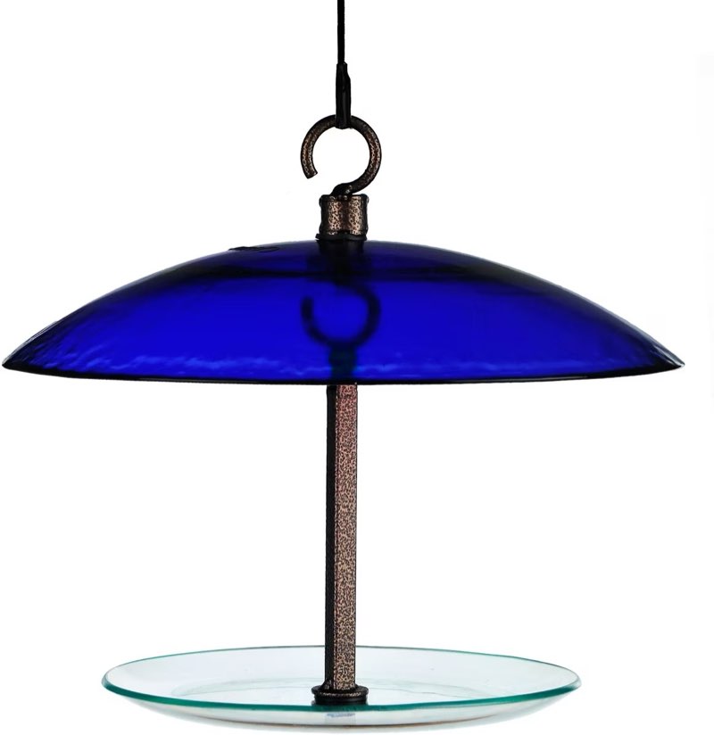 Mosaic Birds 360 Degree Petite Seed Cylinder Bird Feeder, 11-in, Cobalt Blue