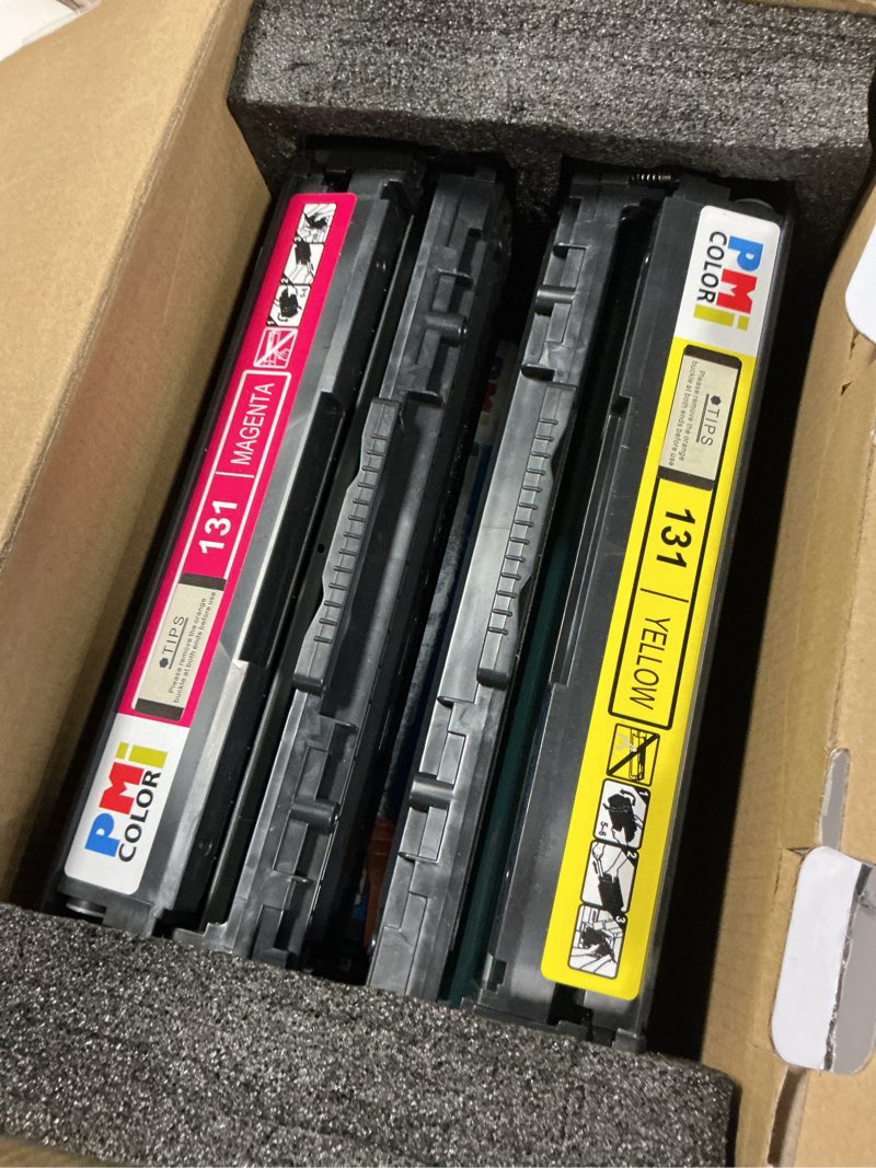 Condition photo showing Good Condition for 131 toner cartridges for canon 131 mf8280cw, mf624cw, mf628cw, lbp7110cw | compatible for canon color imageclass mf8280cw, mf624cw, mf628cw, lbp7110cw (black,cyan,magenta,yellow-4 pack)