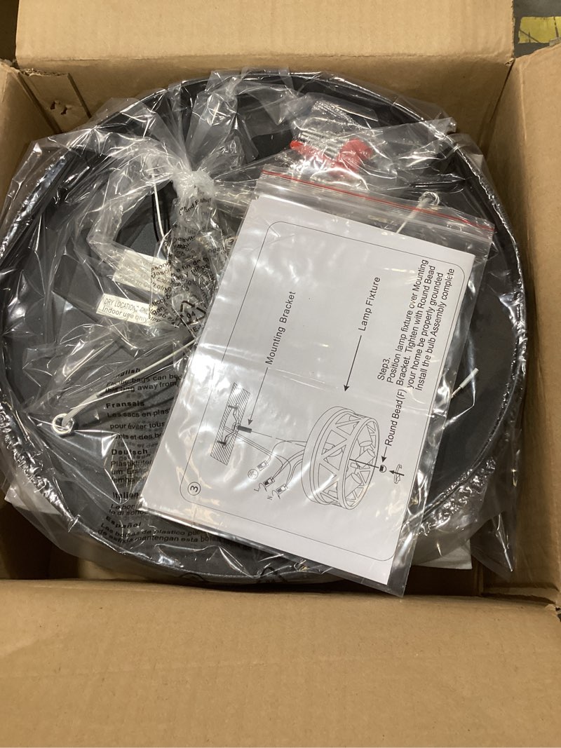 Condition photo showing Good Condition for 14 inch black flush mount ceiling light fixture,4-light light fixtures ceiling mount for hallway hall,kitchen,farmhouse(2 pack) 14 inch 2