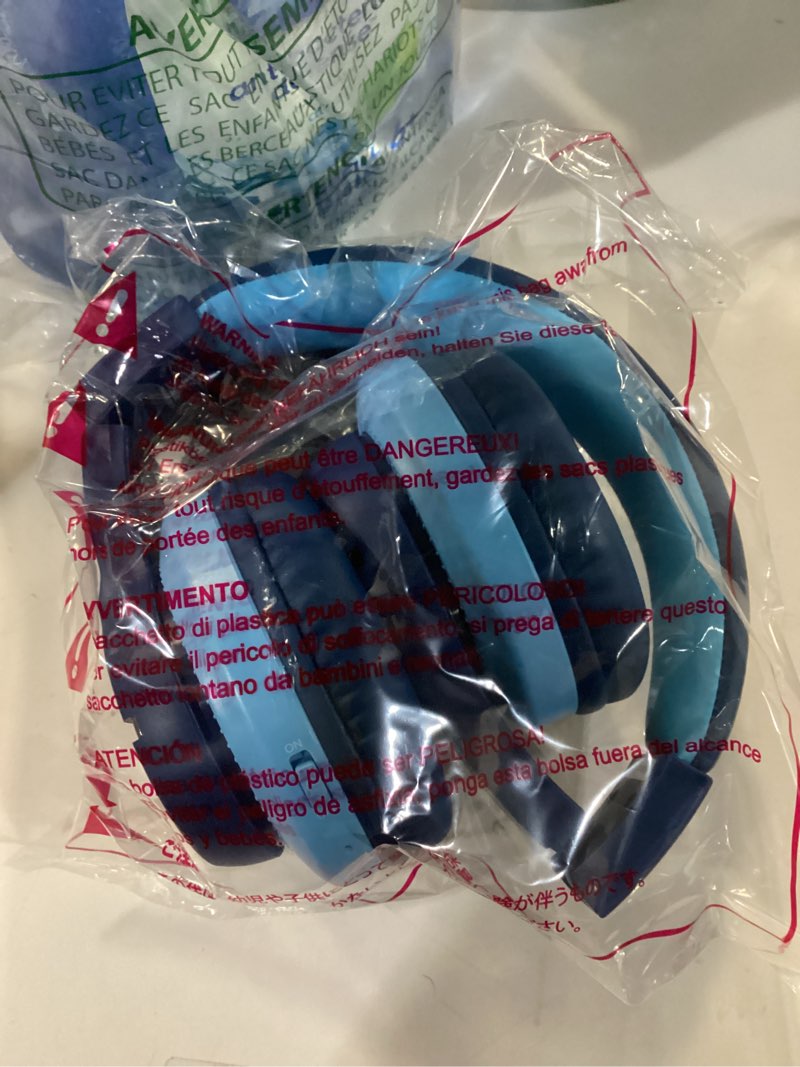 Condition photo showing Good Condition for iClever BTH12 Kids Bluetooth Headphones,Colorful LED Lights Kids Headphones Wireless,74/85dBA Safe Volume,85H Playtime,Fast Charging,Bluetooth 5.2,Over Ear,Built-in Mic for iPad/Tablet/Airplane,Blue B-Blue