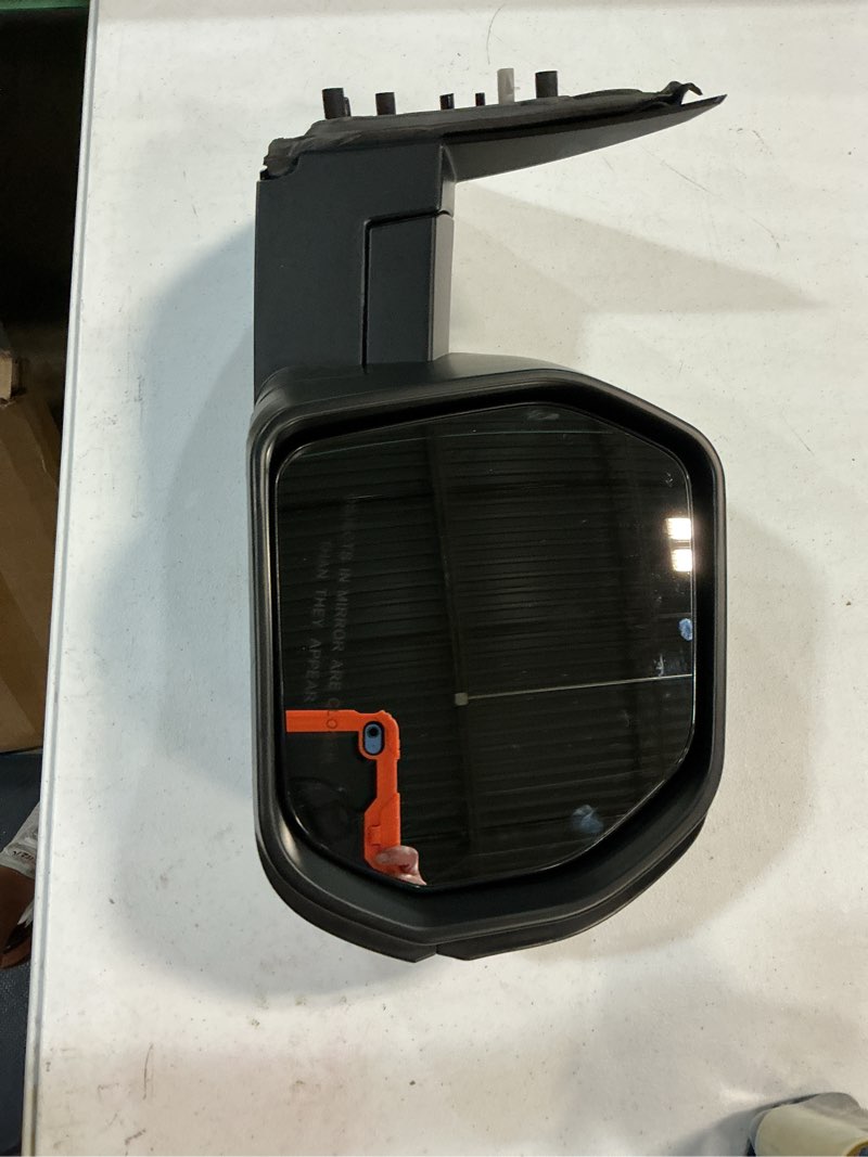 Condition photo showing As Is for right passenger side mirror with power glass, outdoor temperature sensor,turn signal and manual folding fits 2015-2020 ford f150 without heated replace jl3z17682ca (8 pins)