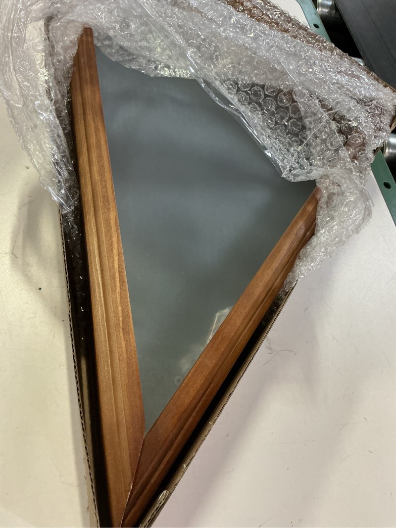Condition photo showing Good Condition for flag display case for burial flag, 9.5x5' wooden military flag box case display for wall or table top, flag holder for veteran burial flag display case, military flag frame (brown)