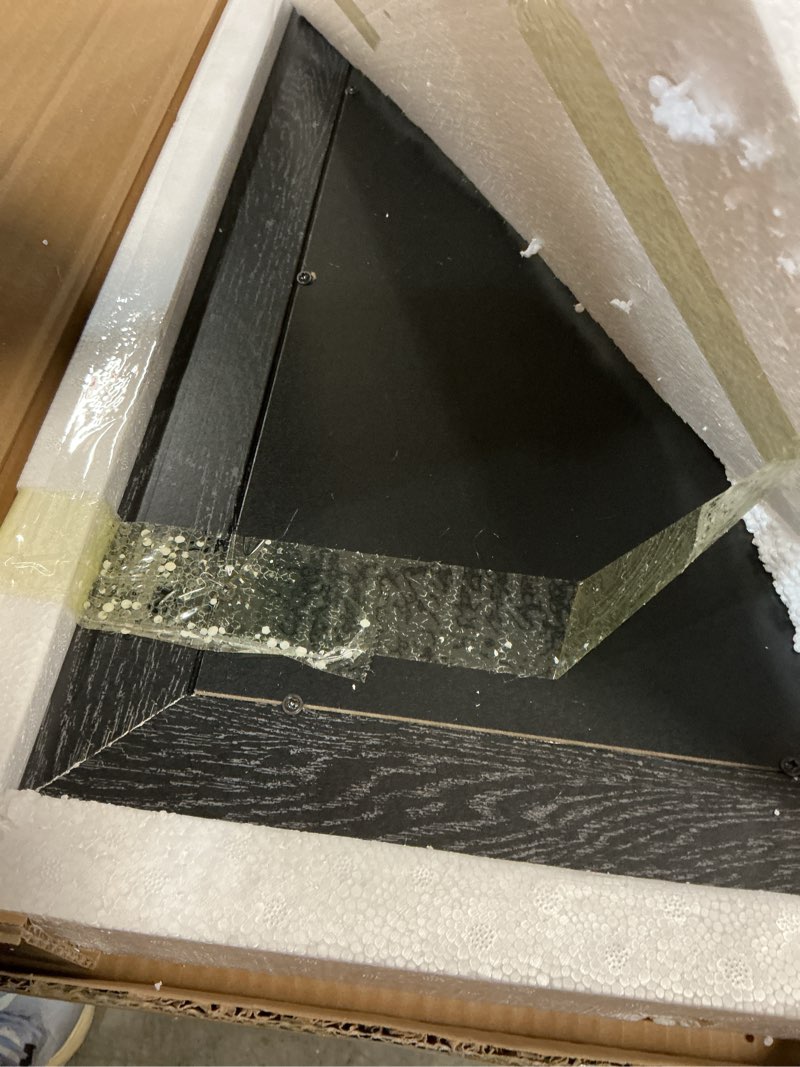 Condition photo showing Good Condition for Farmhouse Bathroom Mirror for Over Sink 22”x32” Black, Rustic Western Barn Decor Bathroom Vanity Mirror, Wall Mirror for Bathroom, Living Room, Bedroom, Entryway Black 32"L x 22"W