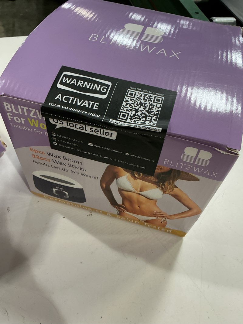 Condition photo showing New/Like New for BLITZWAX Brazilian and Bikini Waxing Kit for Women, Hard Wax Warmer for Face, Legs and Body, At Home Hair Removal Kit, Beginner Friendly, Quick Heating, Pink and Blue Gradient Color Pink-Blue