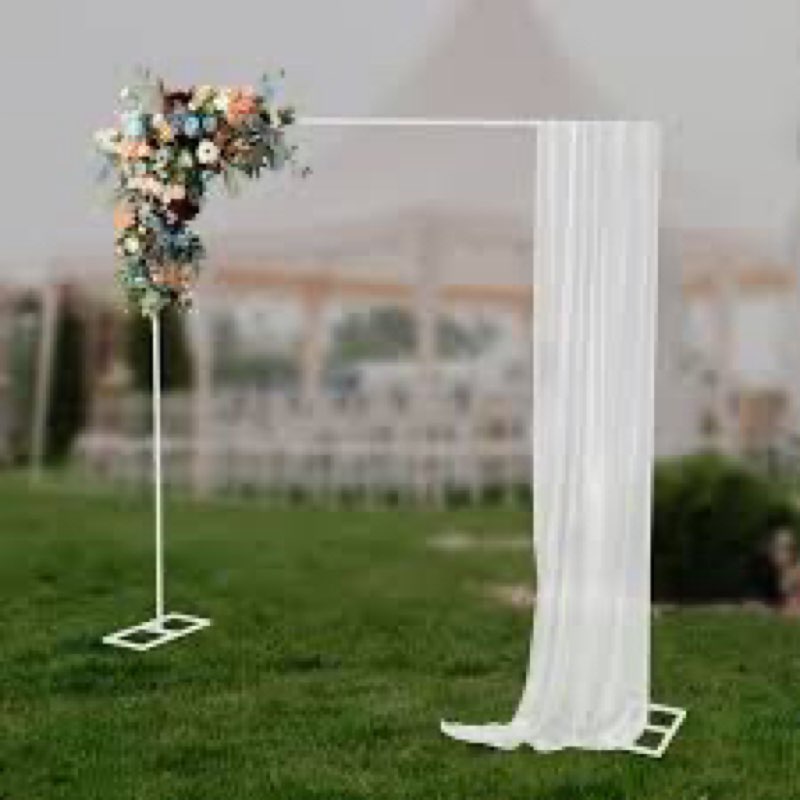 7.2FT x 5FT White Wedding Arches for Ceremony Square Balloon Arch Stand with Mesh Metal Rectangular 