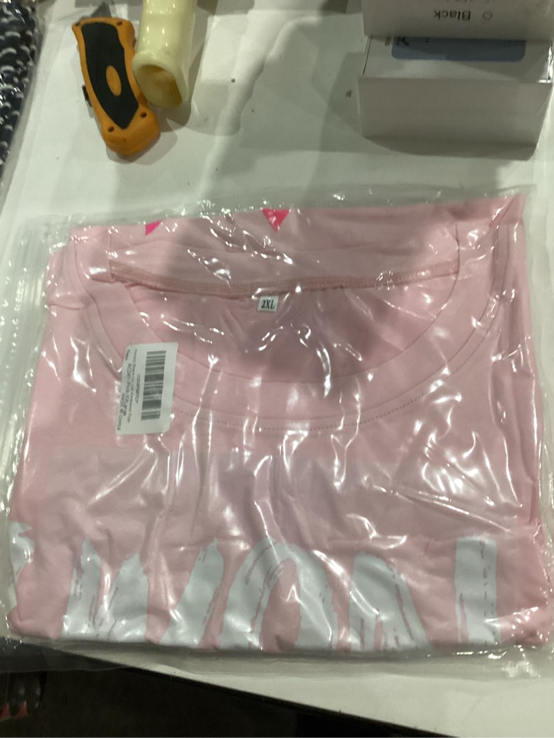Condition photo showing Good Condition for Breast Cancer Shirts for Women Cancer Awareness T-Shirt Survivor Pink Ribbon Tee Tops Rose-red 2 Small