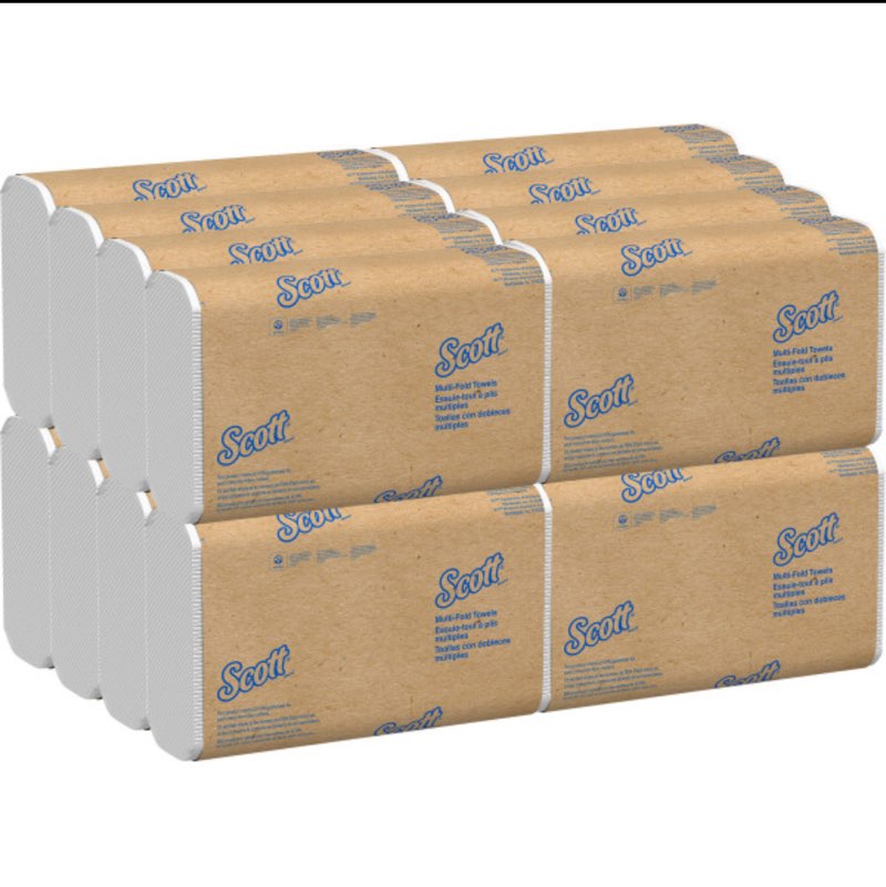 Scott® Multifold Paper Towels (01840)  with Absorbency Pockets™  9.2  x 9.4  sheets  White  Compact Case for Easy Storage  (250 Sheets/Pack  16 Packs/Case  4 000 Sheets/Case)