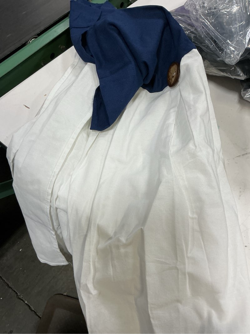 Condition photo showing Good Condition for framics boho kitchen curtains, 36 inch length, farmhouse cotton linen tier curtains, navy blue, 26x36 navy blue and white 26"w x 36"l (pack of 2)