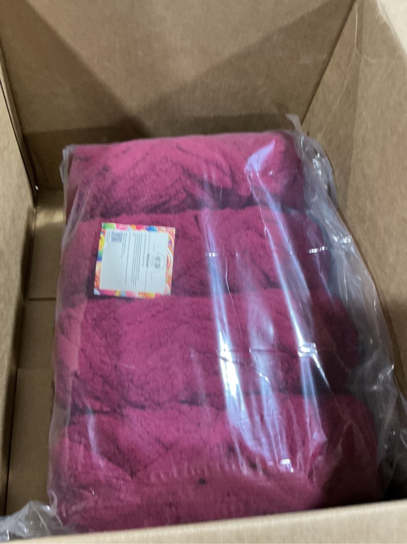 Condition photo showing New/Like New for Maxee Chunky Chenille Yarn 2000g (8 Skein: 250g/8.8 oz, 27 yds) for Hand Knitting, Large Soft Fluffy Crocheting, Perfect for Crocheting Pet Nest, Blanket, Decorative Pillows 8pieces-2000g Jujube Red