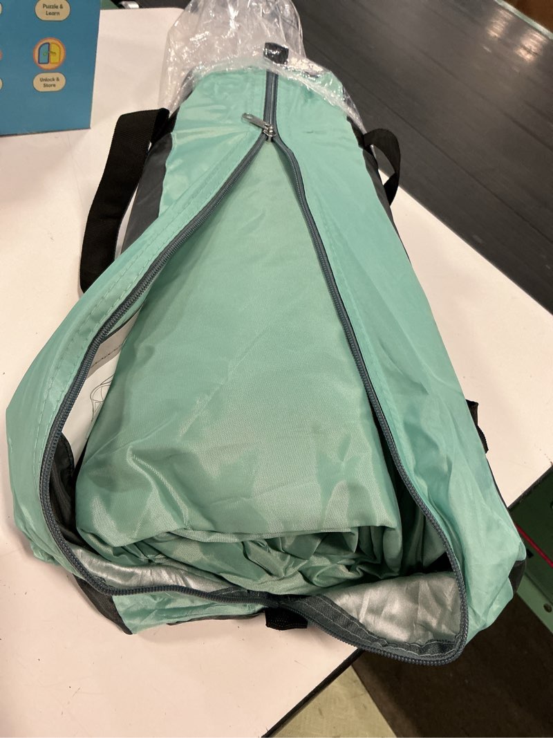 Condition photo showing Good Condition for gorich beach tent sun shelter with upf50+ uv protection for 1-2/3/4-5/6-7 person, lightweight & portable beach shade canopy with 2 zippered doors, easy setup family beach umbrella turquoise 3 person