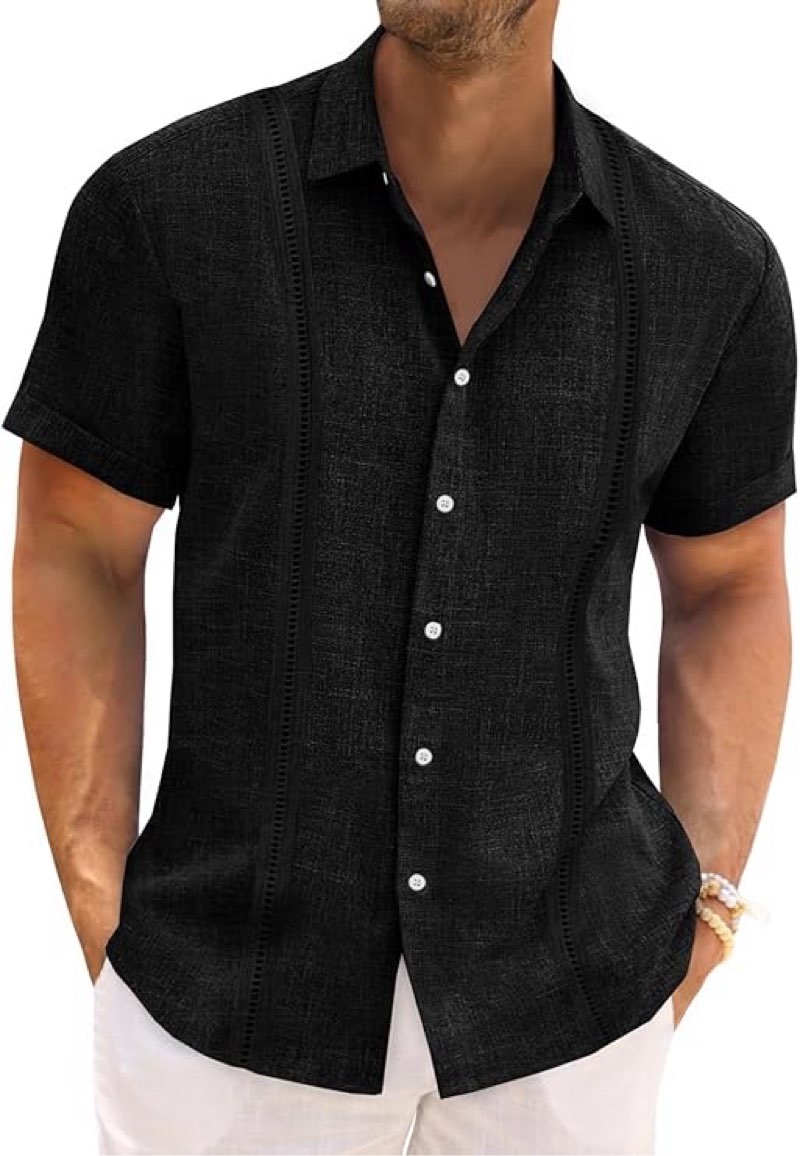 runcati mens short sleeve guayabera shirts button down cuban casual mexican shirts summer beach wedd