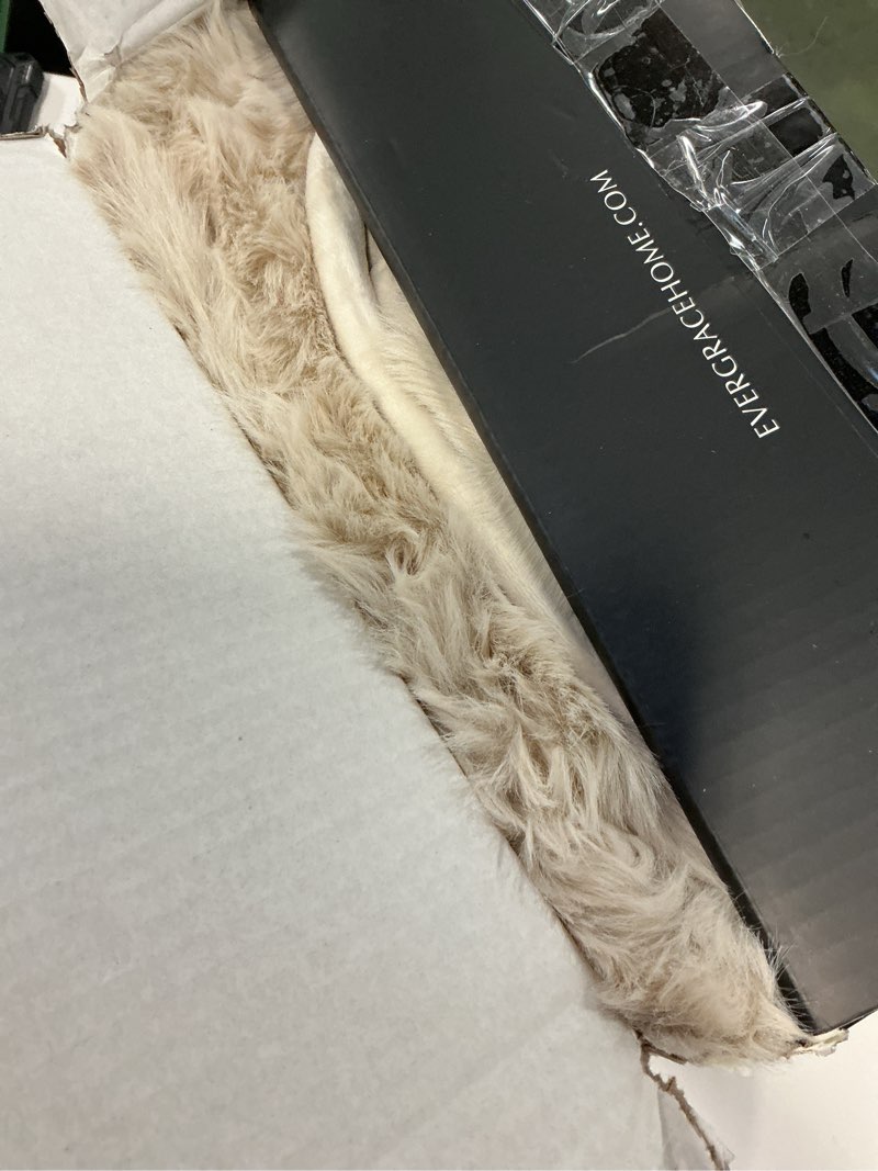 EVERGRACEHOME Luxury Soft Faux Chinchilla Fur Throw Blanket for Couch, Warm Thick Heavy Winter Throw Blanket 1220GSM for Bed, Fluffy Cozy Mink Blanket with Reversible Velvet, Birch Mink, 60"x80" Birch Mink 60"x80"