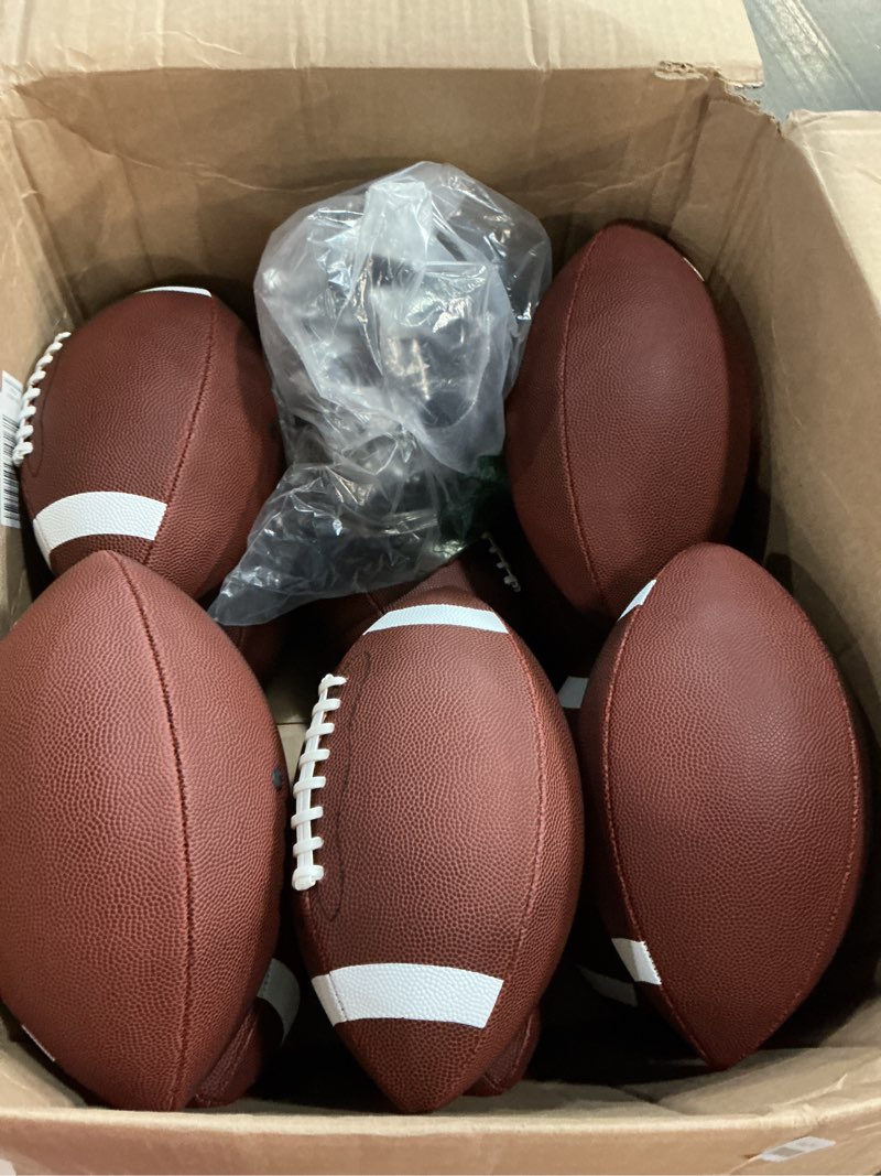 Condition photo showing Good Condition for ((Incomplete only 11 pcs))RoundFunny 24 Pcs Footballs Pump Set 12 Leather Official Size 9 Footballs Bulk and 12 Hand Pump Spor