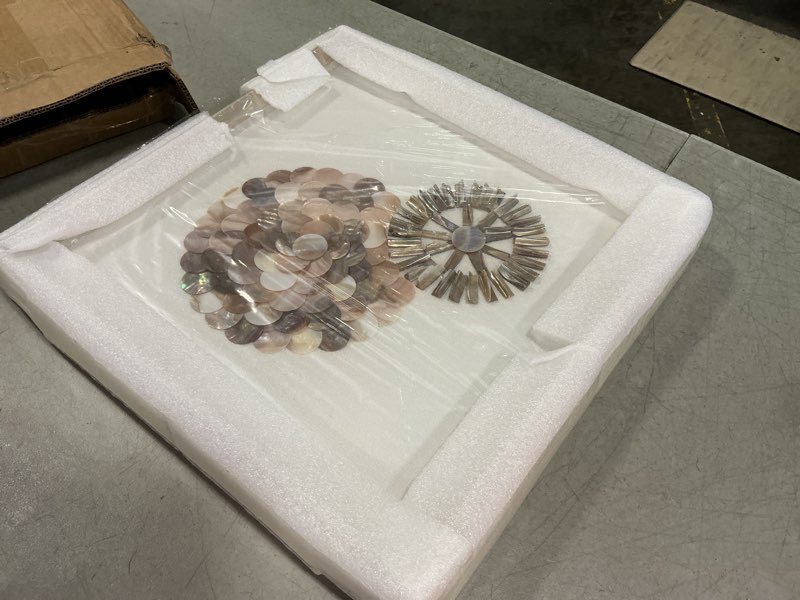 Condition photo showing New/Like New for shaped natural sea capiz shell 3d shadow box wall art 16.9 x 16.9 inch coastal wall art décor, minimalist sea colorful shell wall decor for living room, bedroom, office-c (geometry-c, 16.9l x 1.7w x16.9h) (color2)