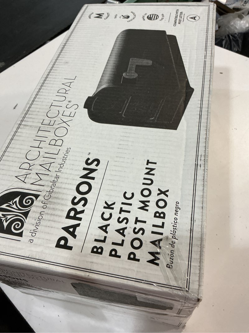 Condition photo showing Good Condition for architectural mailboxes parsons medium capacity, plastic post mount mailbox, black