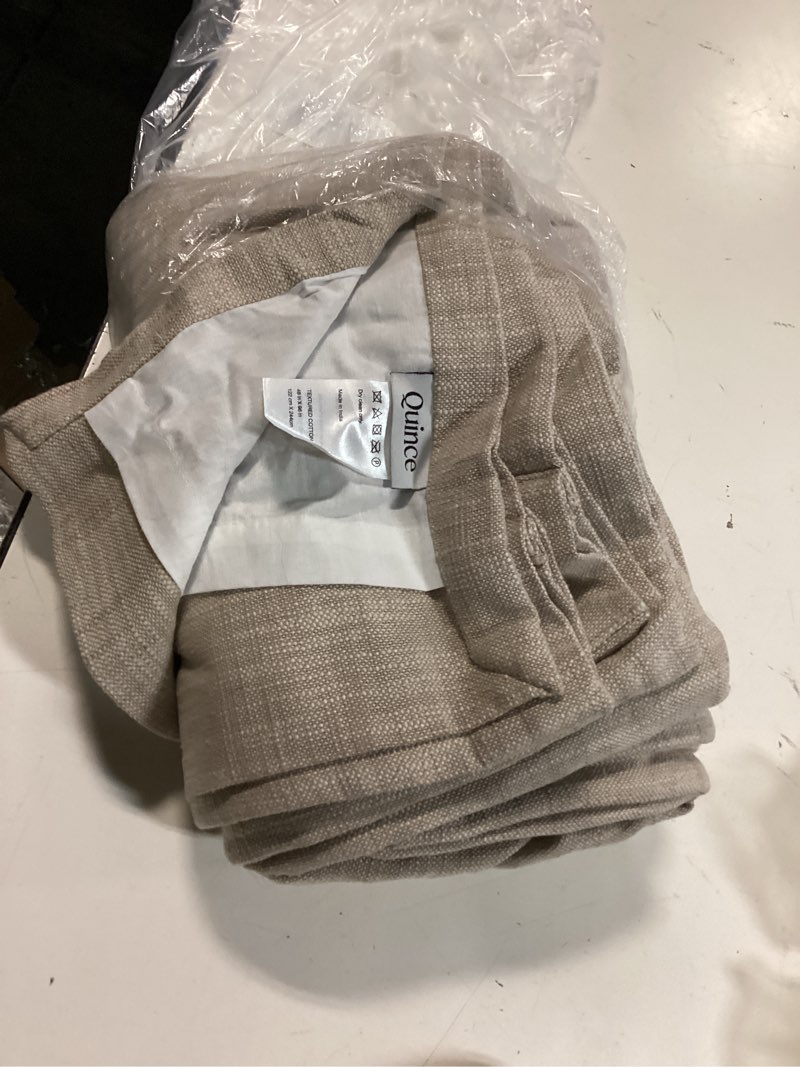 Condition photo showing Good Condition for textured cotton true blackout curtain color: ivory size: 48x96