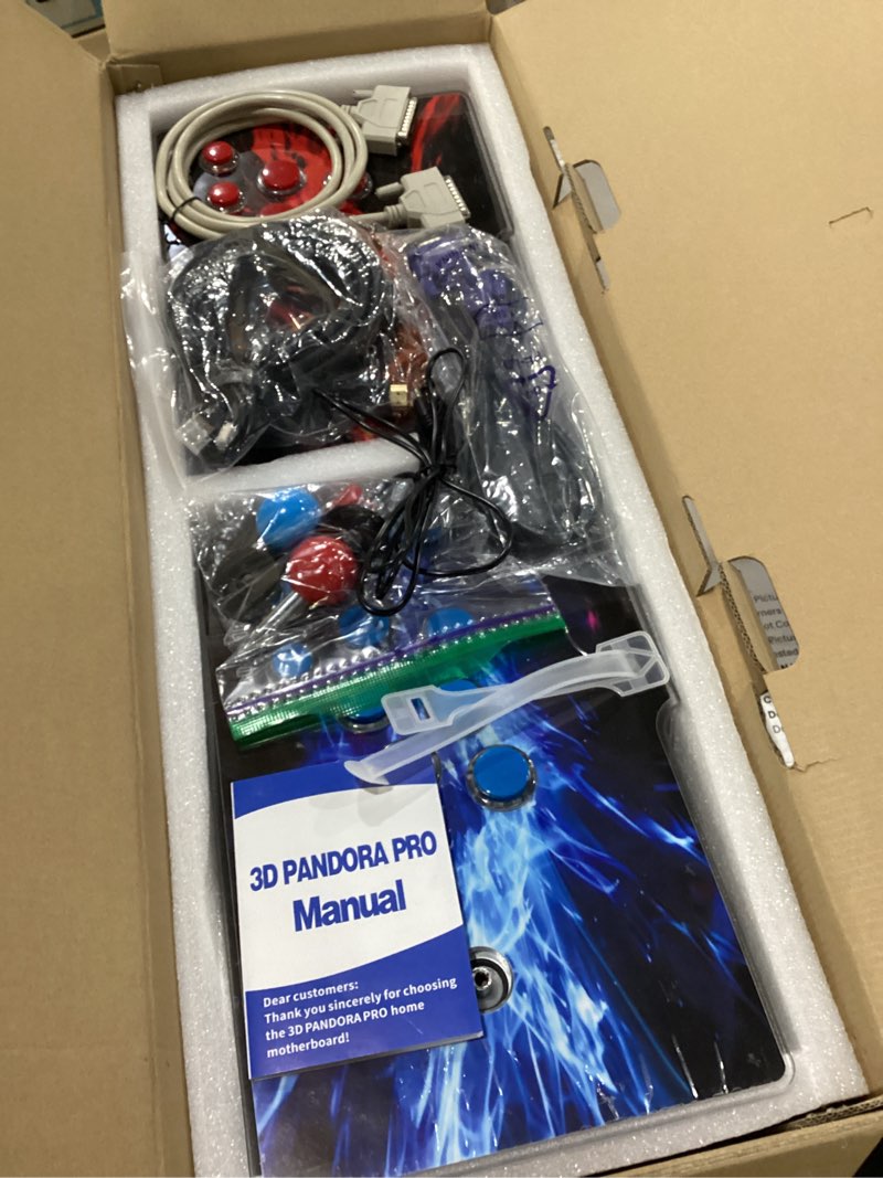 Condition photo showing New/Like New for pandora's box arcade console with 32000 games in 1,two separate consoles, 1280x720 full hd retro gaming machine for tv, monitor, and projector, search/save/hide/pause functions separate-32000